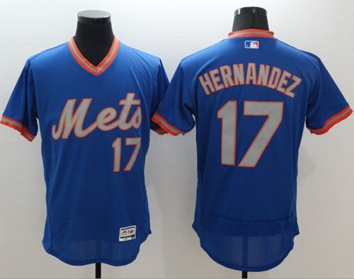 Mets #17 Keith Hernandez Royal/Gray Flexbase Authentic Collection Cooperstown Stitched MLB Jersey - Click Image to Close